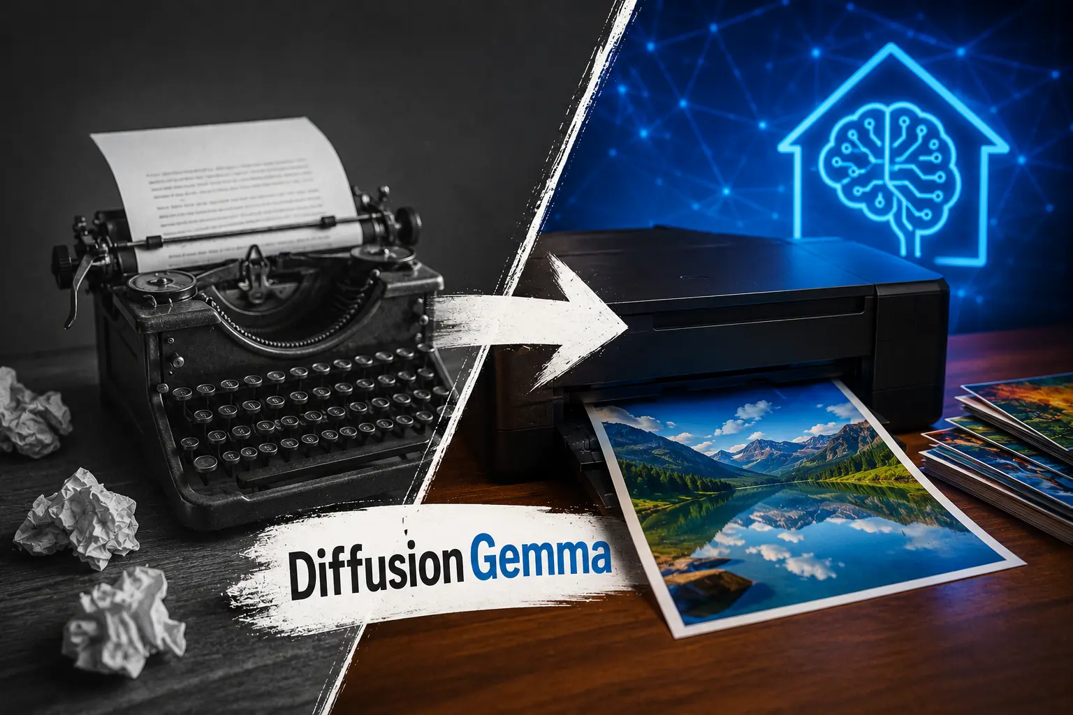 DiffusionGemma: پایان «تایپ‌رایتر» و آغاز «ماشین چاپ» در عصر هوش مصنوعی محلی